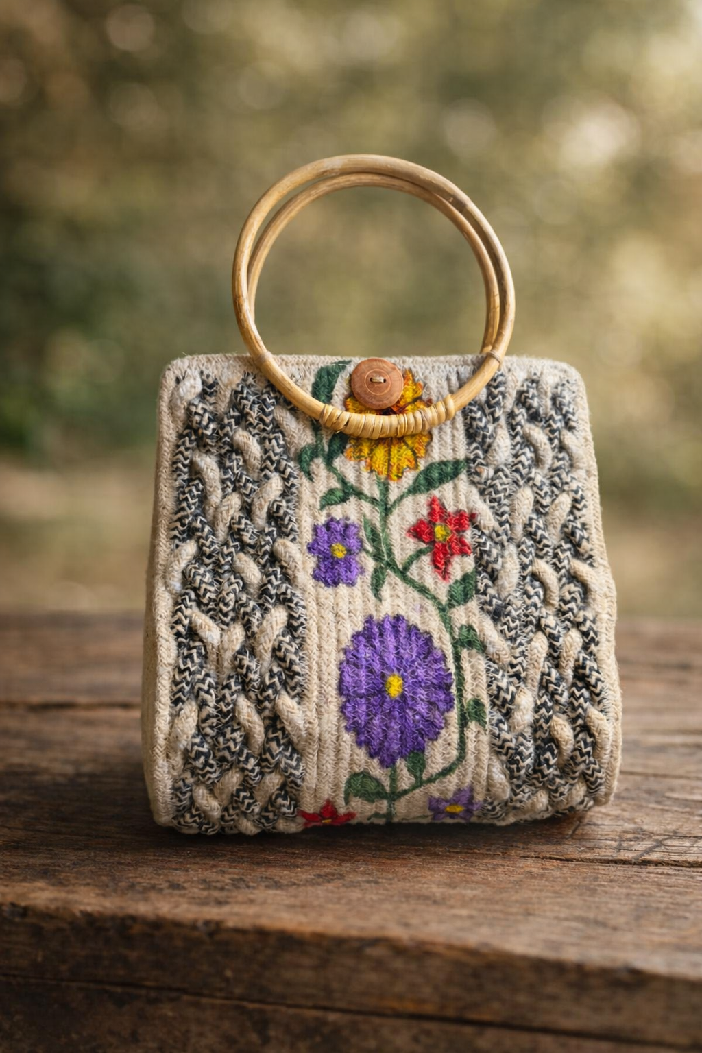 Handcrafted Floral Woven Bag