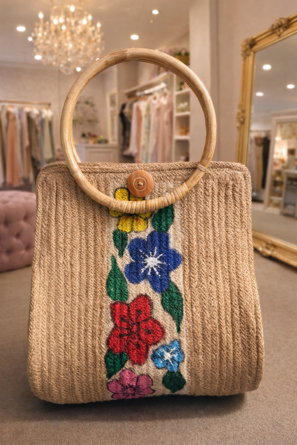 Handcrafted Floral Woven Bag