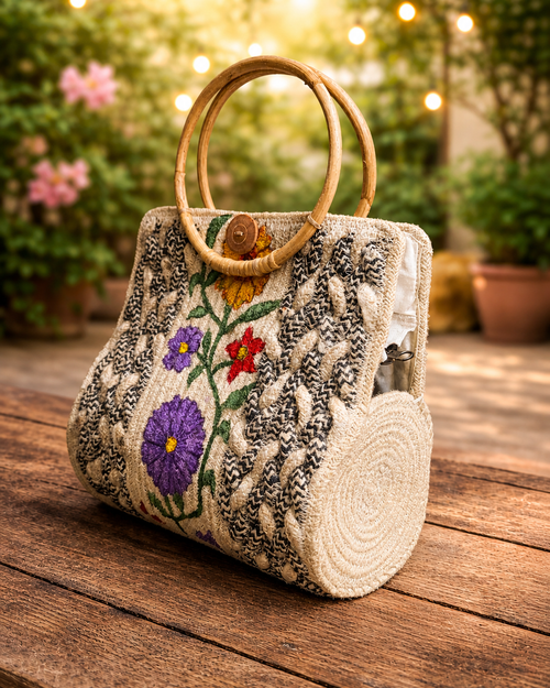 Handcrafted Floral Woven Bag