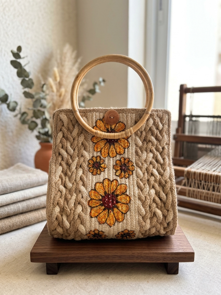 Handcrafted Floral Woven Bag